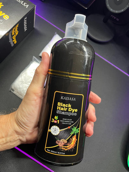 CHAMPU CUBRE CANAS NEGRO PREMIUM EN CAJA CON GUANTES